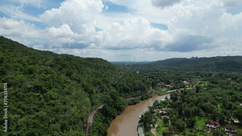 Historical Echoes: Aerial Exploration of the Death Railway and WWII Legacy along the River. photo