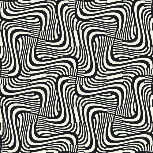 Monochrome Modern Twisted Broken Striped Pattern
