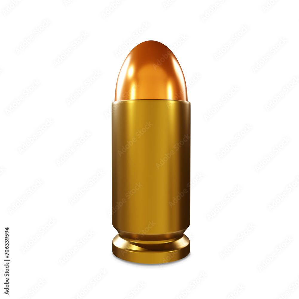 9mm bullet isolated on white background. 3d-rendering 9mm bullet isolated on white background. 3d-rendering