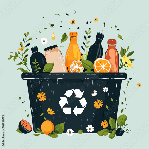 ecology symbol zero waste planet earth awareness about plastic free recycle logo vector illustration for international day of zero waste 30 march