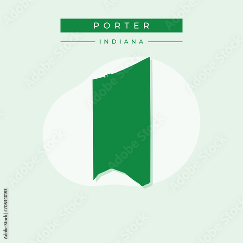 Vector illustration vector of Porter map Indiana