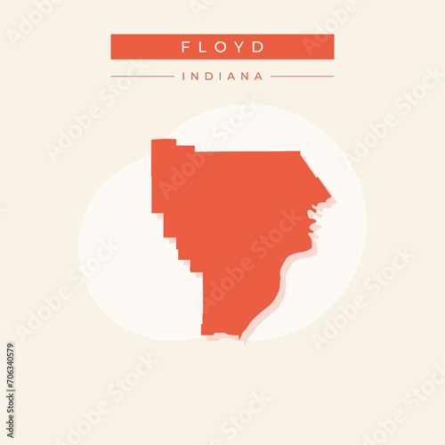 Vector illustration vector of Floyd map Indiana