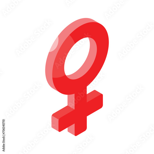 An amazing isometric icon of female symbol, masculine concept