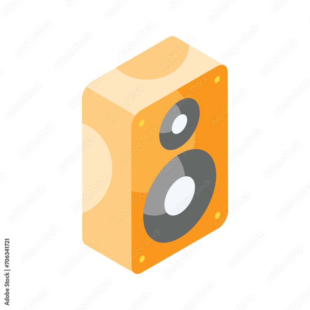 Amazing icon of sound speaker in trendy isometric style, ready to use vector Amazing icon of sound speaker in trendy isometric style, ready to use vector