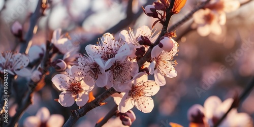 A close-up view of a bunch of flowers growing on a tree. This picture can be used to add a touch of natural beauty to any project