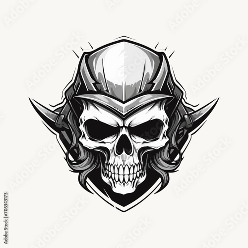 logo badge illustration emblem design skull vector graphic editable for t shirt sticker print or any purpose