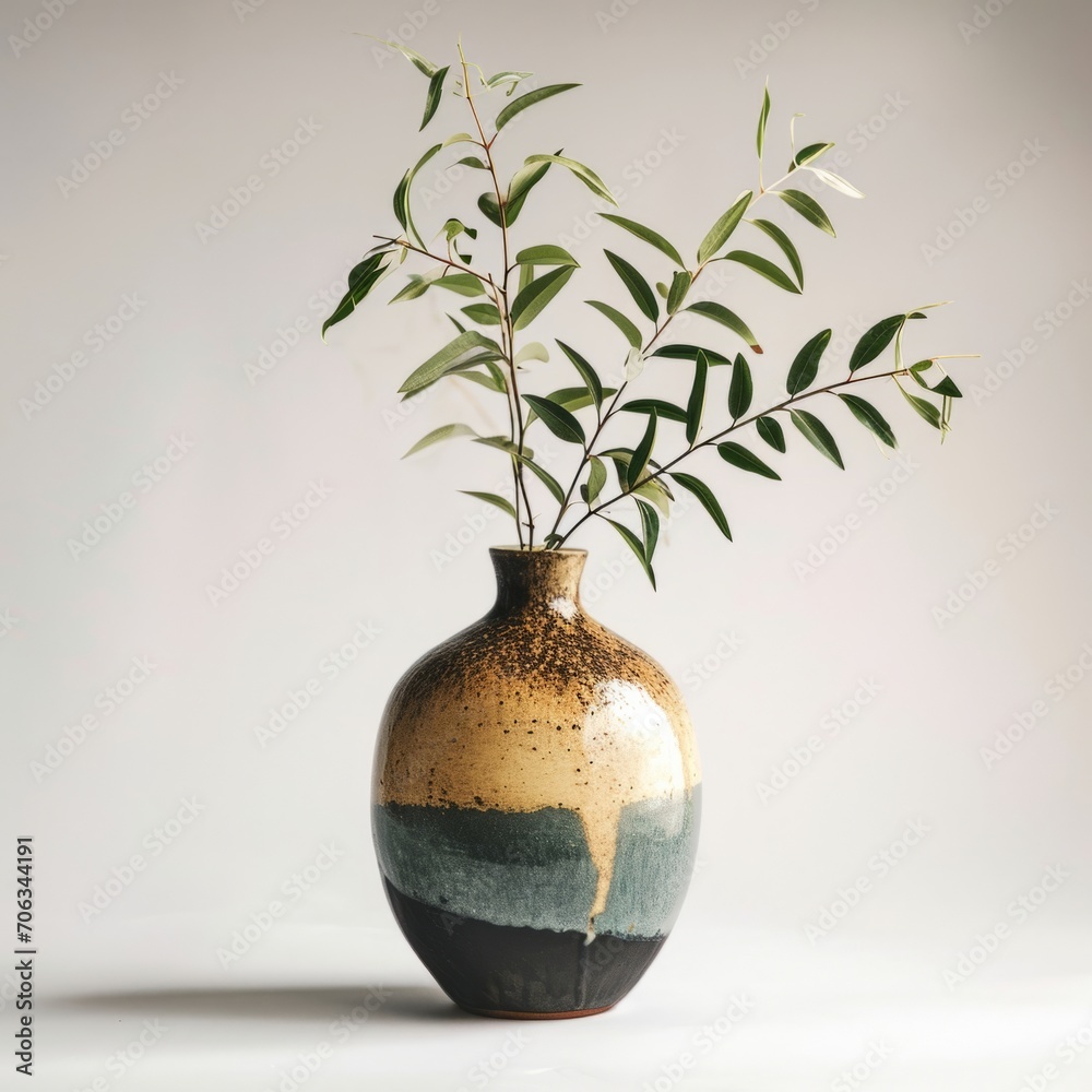 Creative composition with mock up flower plant vase by AI generate Creative composition with mock up flower plant vase by AI generate