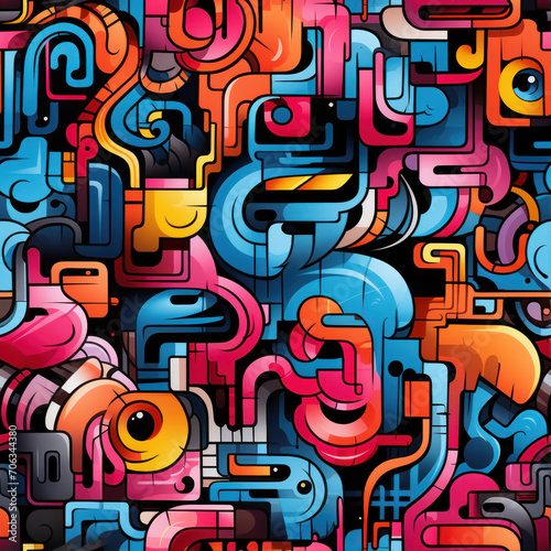 seamless pattern 2d graffiti