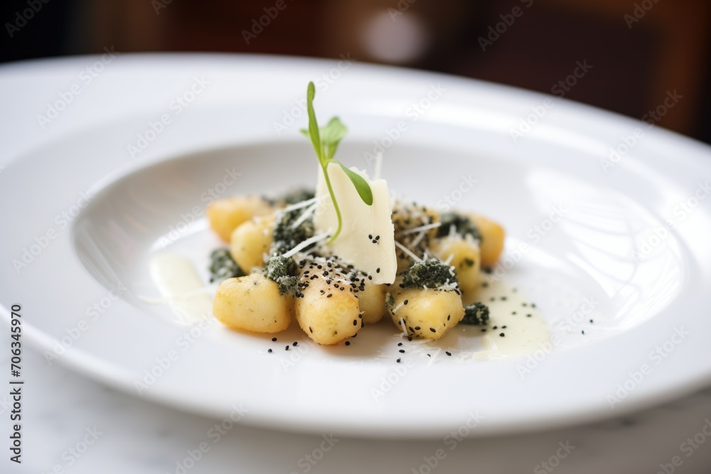 gnocchi with truffle sauce and a sprinkle of cheese