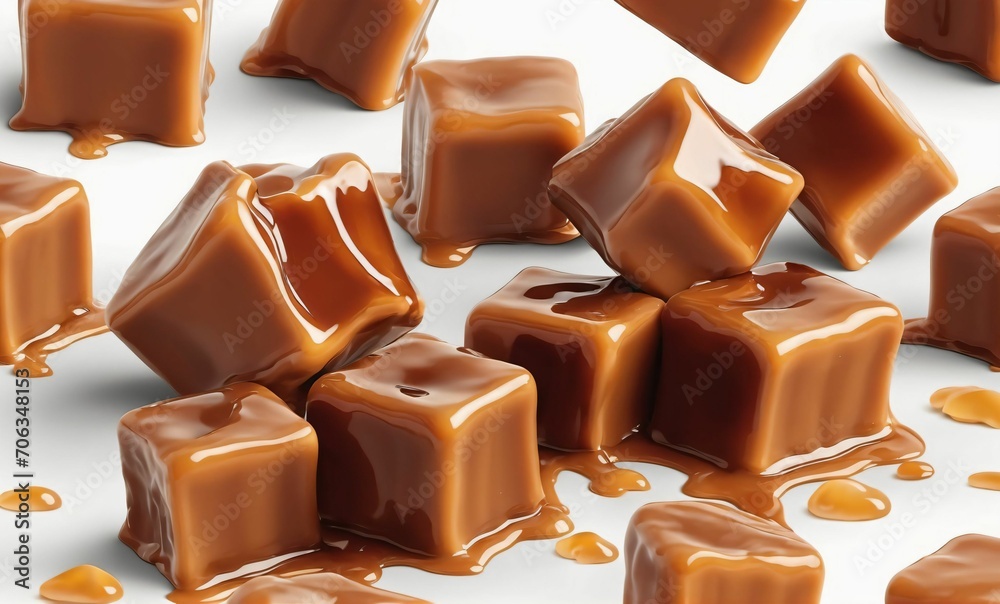 Caramel sauce or syrup splashes with toffee. Caramel sauce or syrup splashes with toffee.