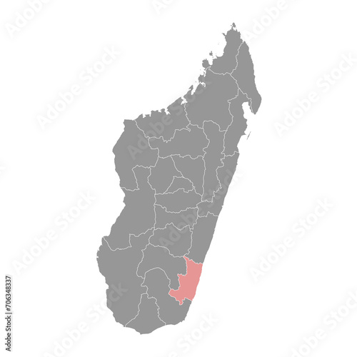Atsimo Atsinanana region map, administrative division of Madagascar. Vector illustration. photo