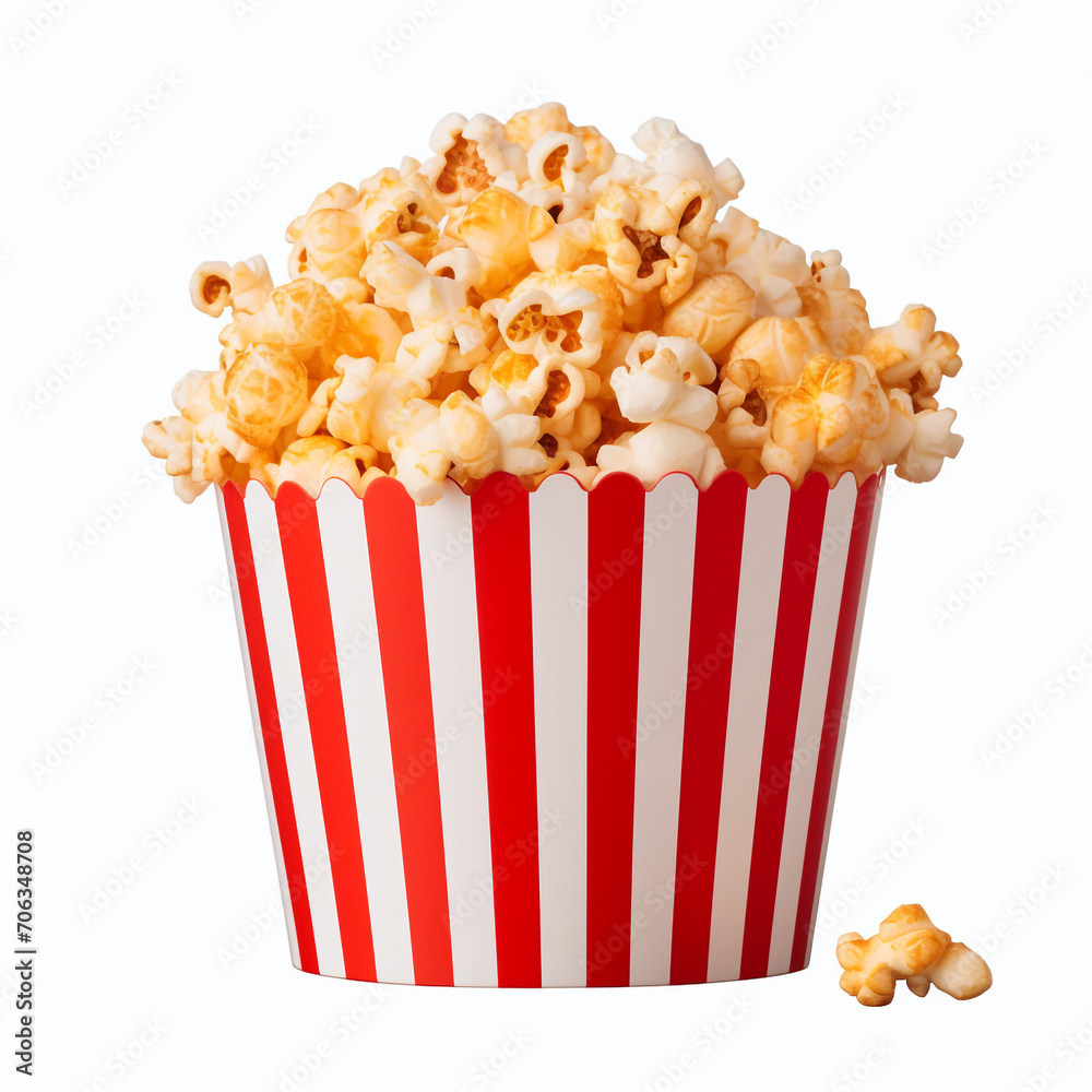 photography of popcorn on a bucket isolated on a transparent background created with Generative Ai photography of popcorn on a bucket isolated on a transparent background created with Generative Ai
