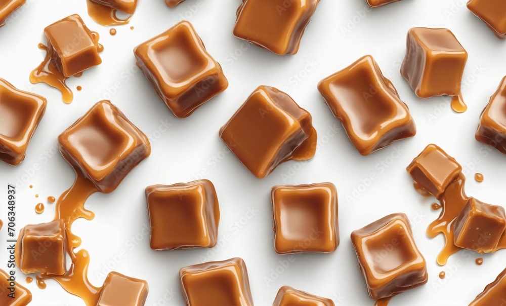 Caramel sauce or syrup splashes with toffee. Caramel sauce or syrup splashes with toffee.