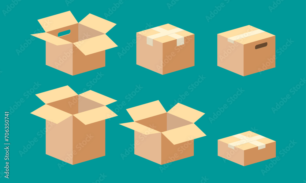 Different types of cardboard boxes for shipping