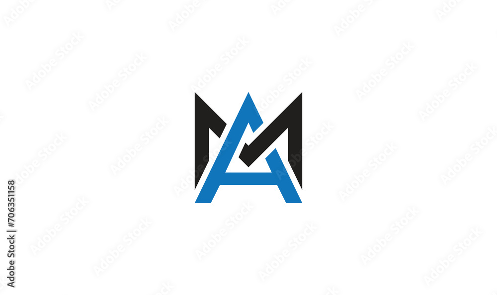 A m letter business logo, am logo, lettermark wordmark