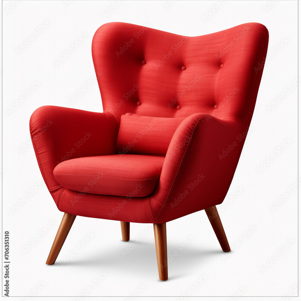 photography of a red armchair isolated on a transparent background created with Generative Ai photography of a red armchair isolated on a transparent background created with Generative Ai