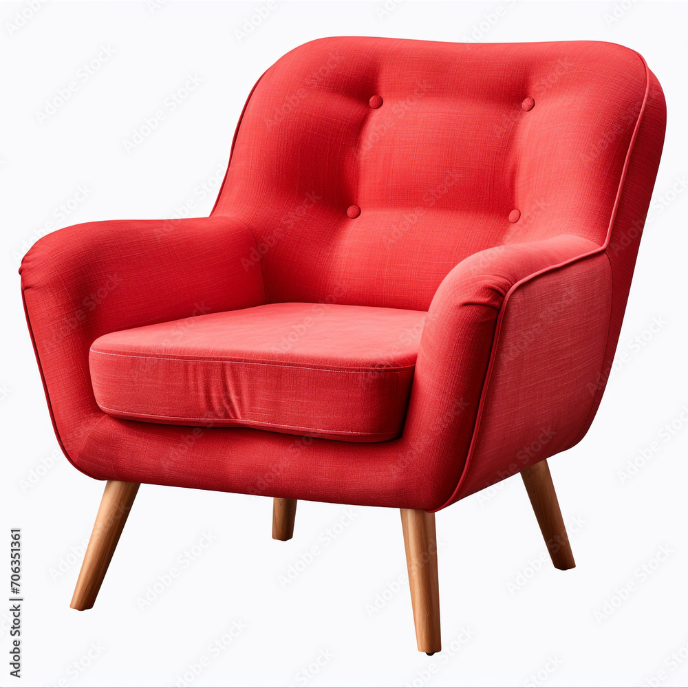 photography of a red armchair isolated on a transparent background created with Generative Ai photography of a red armchair isolated on a transparent background created with Generative Ai