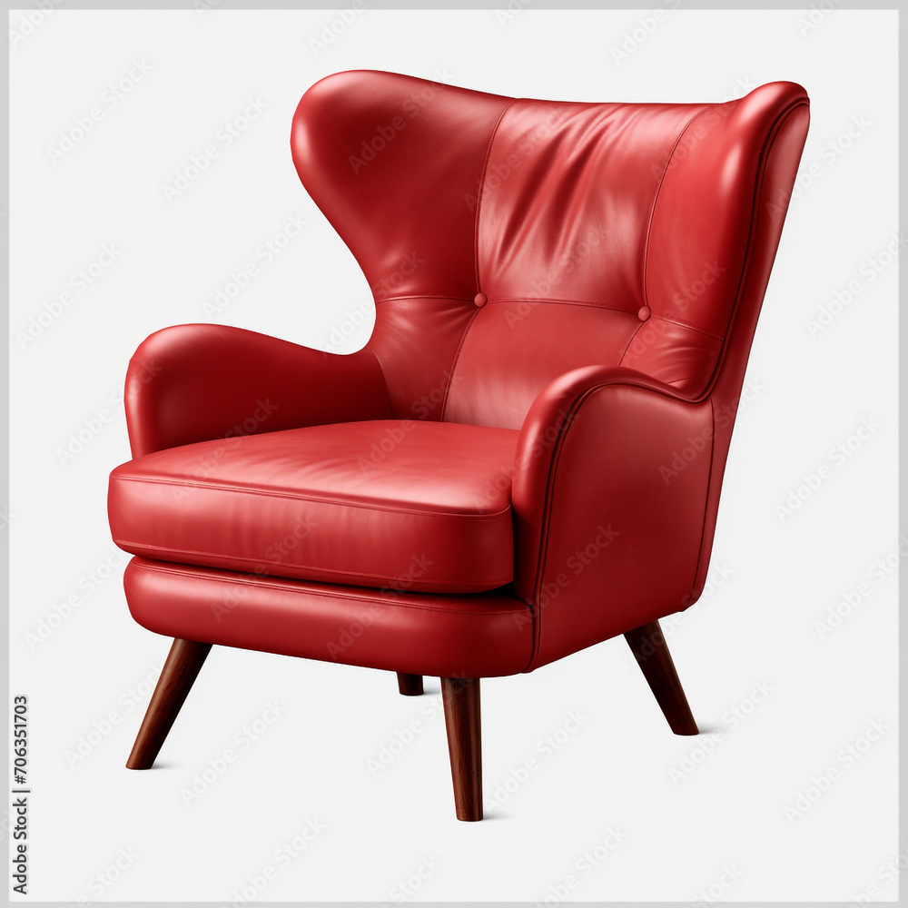 photography of a red armchair isolated on a transparent background created with Generative Ai photography of a red armchair isolated on a transparent background created with Generative Ai