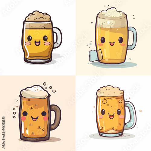 Kawaii Beer Vector Illustration