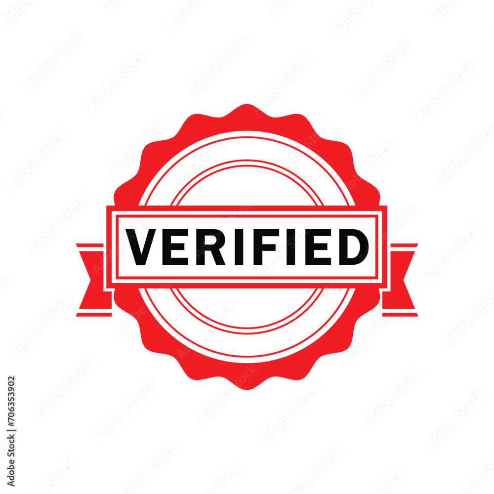 Obraz premium Verified stamp icon vector logo design template
