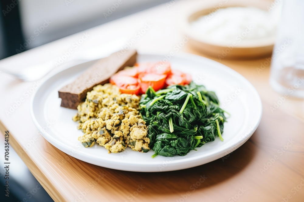 high protein scrambled tofu with lentils and spinach high protein scrambled tofu with lentils and spinach