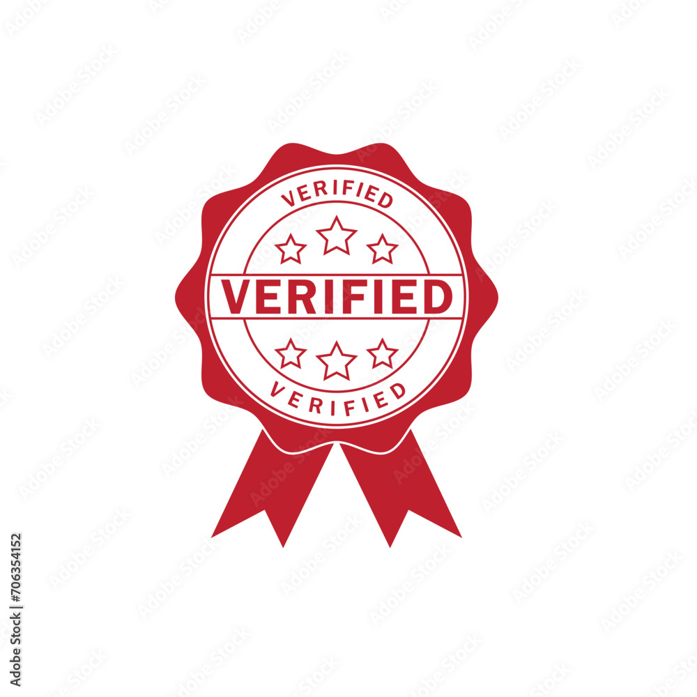 Verified stamp icon vector logo design template Verified stamp icon vector logo design template