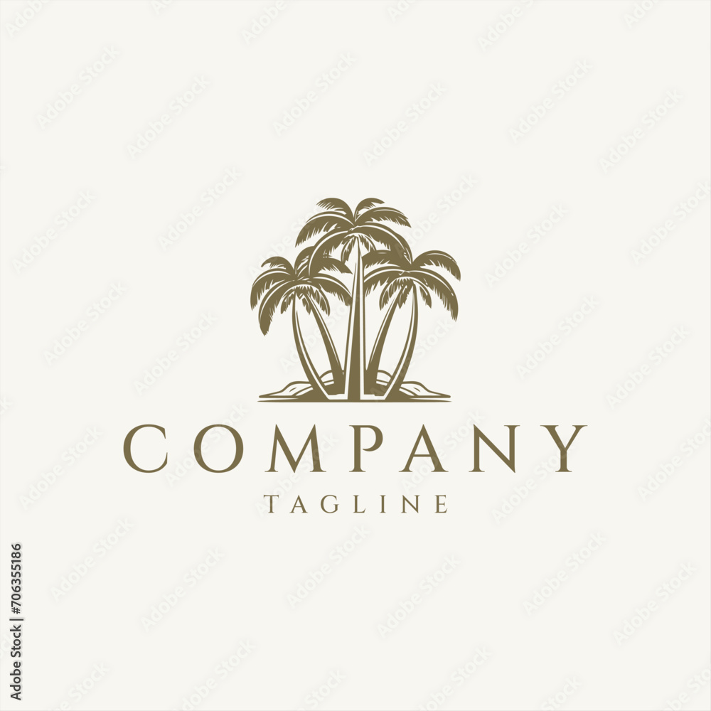 Palm tree logo design vector illustration