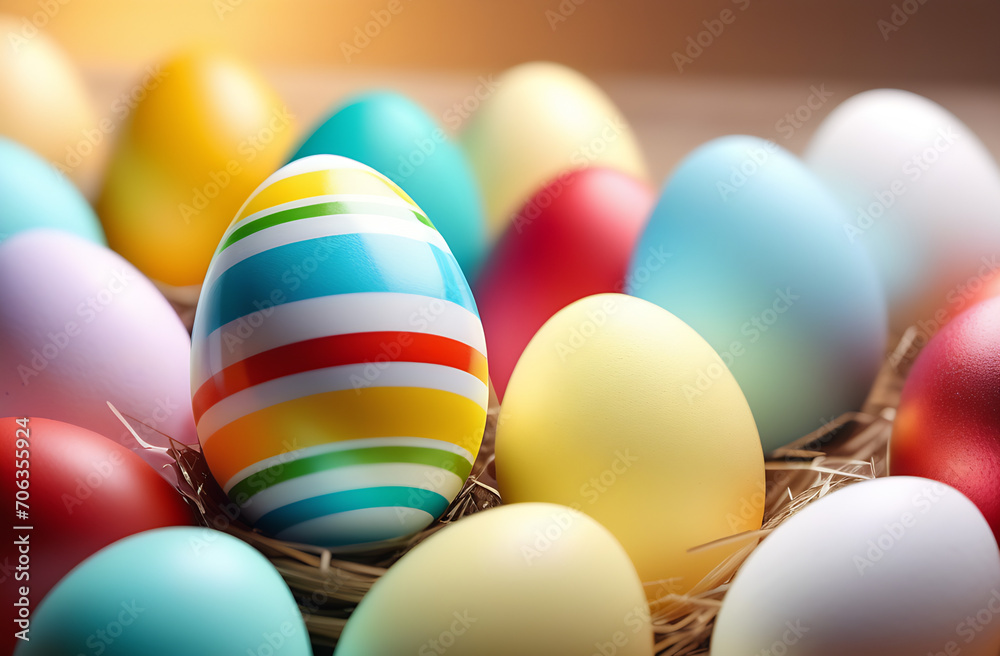 easter eggs in a basket easter eggs in a basket
