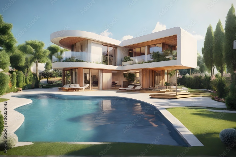 custom made wallpaper toronto digitalHouse with beautiful garden, green house,