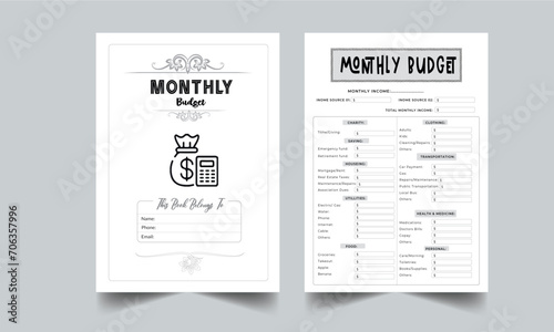 Monthly Budget Planner. Daily Gratitude Monthly & Yearly Undated Planner. Journal. Printable Gratitude Journal. Planner Bundle Design. Printable Planner Set with cover page layout template