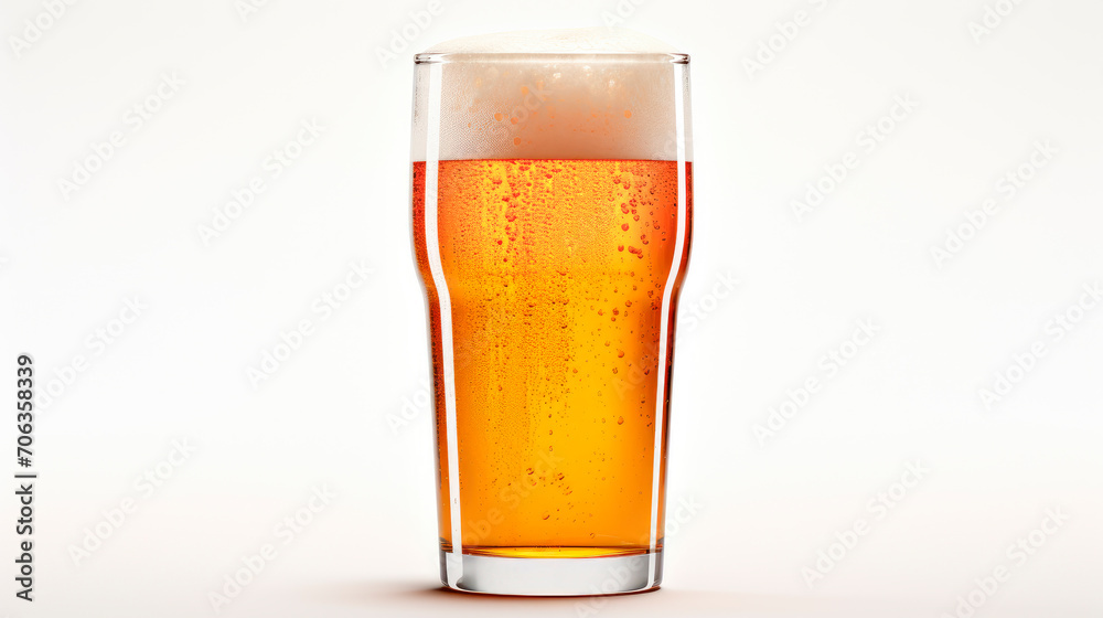 Glass of cold beer on white background. Glass of cold beer on white background.