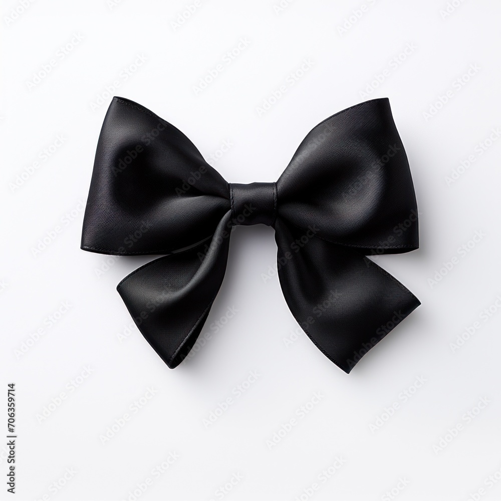 Vector decorative black bow on white background.