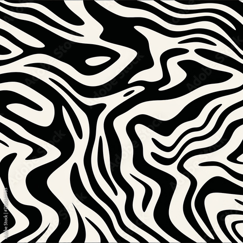 Black and white zebra pattern background, in the style of irregular organic forms, dark black and light beige, bold strokes, minimalist textiles, elongated figures, bone, strip painting, 1:1