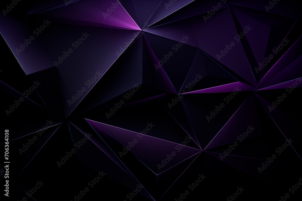 Fototapeta premium Abstract geometric design with purple polygons creating a depth effect and modernity.