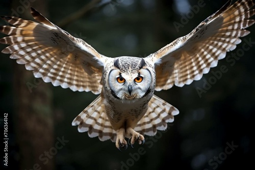 a flying owl. Generative AI
