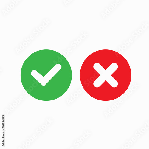 check mark icon , Cross mark vector illustration. symbol for web site Computer and mobile vector.