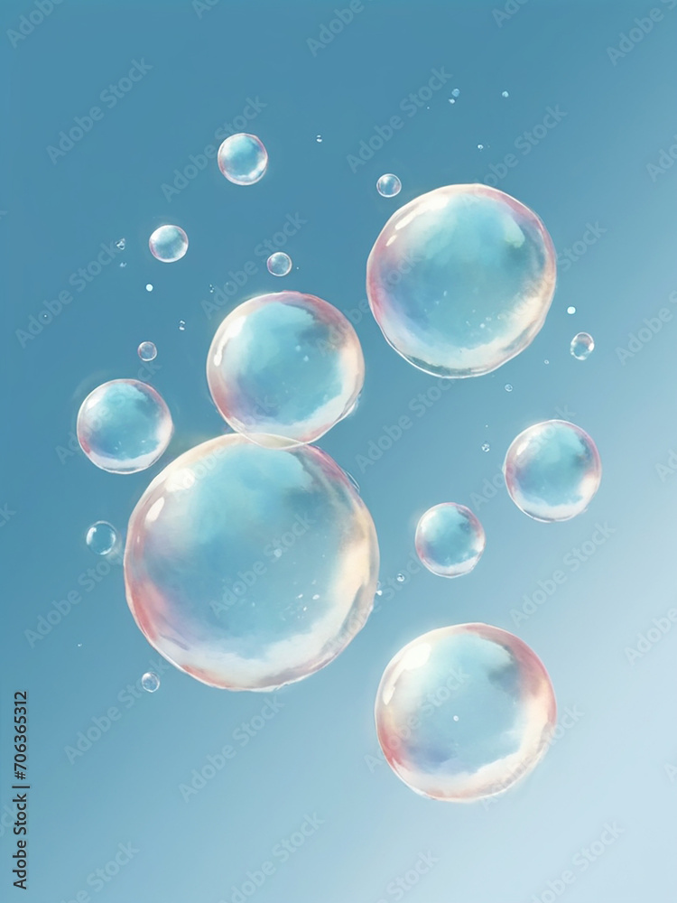water color bubbles on light blue 2
