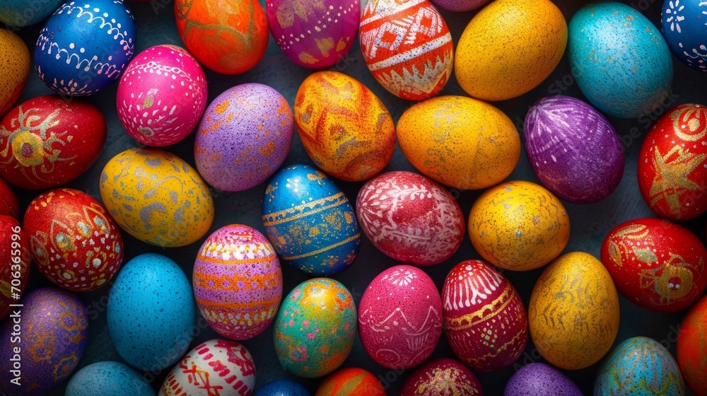 Colorful Easter eggs background