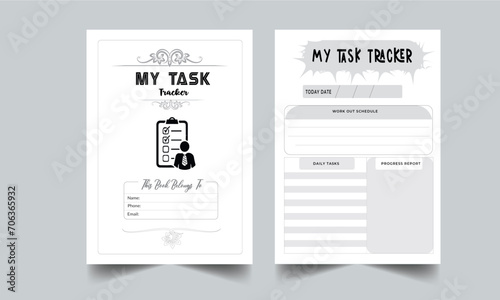 My Task Tracker. Daily Gratitude Monthly & Yearly Undated Planner. Journal. Printable Gratitude Journal. Planner Bundle Design. Printable Planner Set with cover page layout template