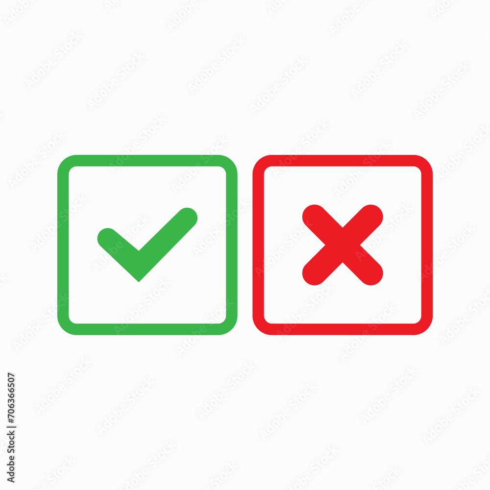 check mark icon , Cross mark vector illustration. symbol for web site Computer and mobile vector. check mark icon , Cross mark vector illustration. symbol for web site Computer and mobile vector.