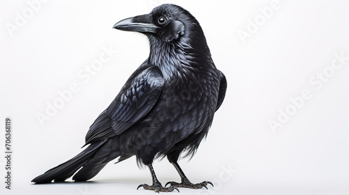 raven on a white background