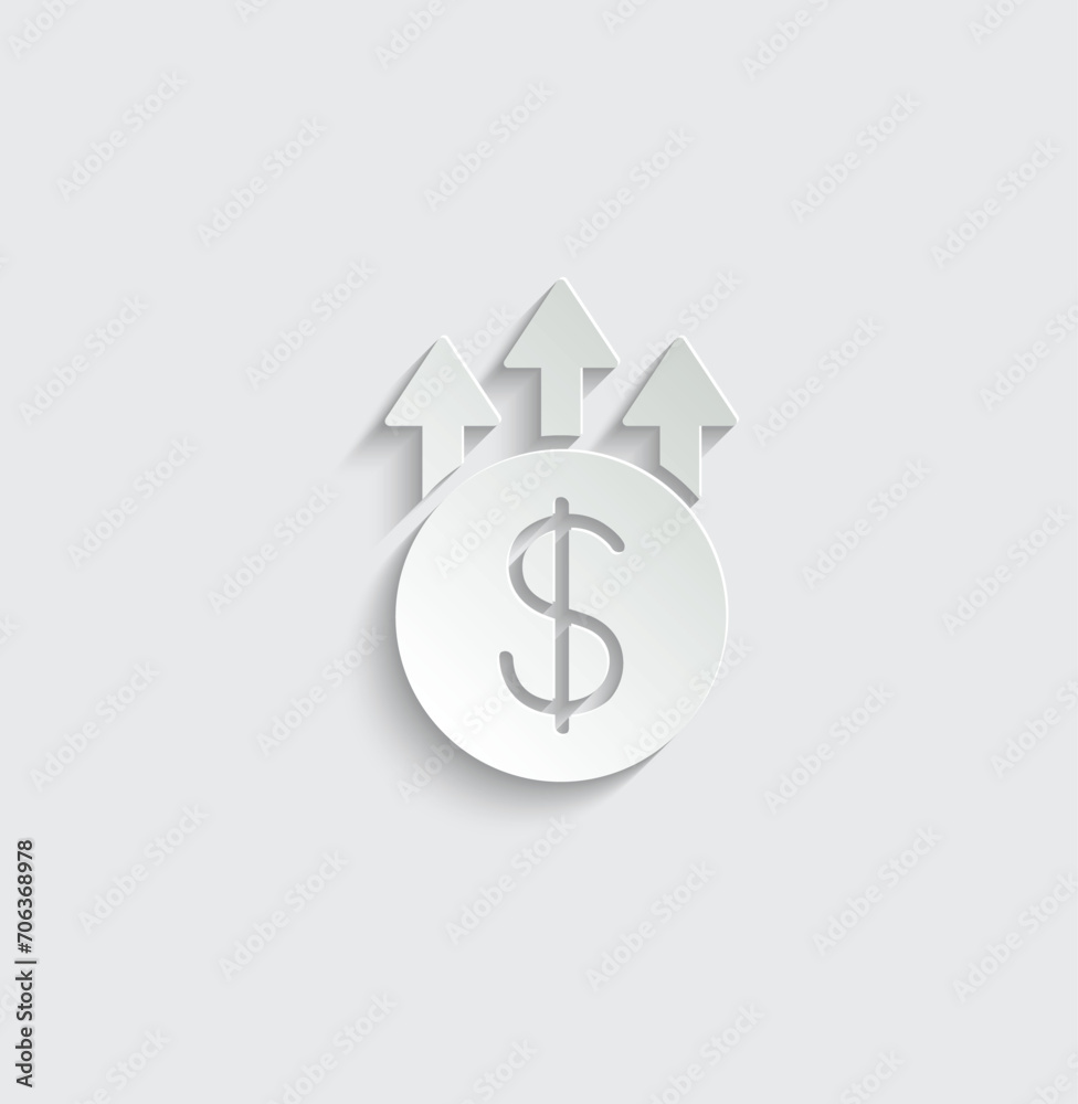 dollar rate increase icon up dollar sign dollar rate increase icon up dollar sign