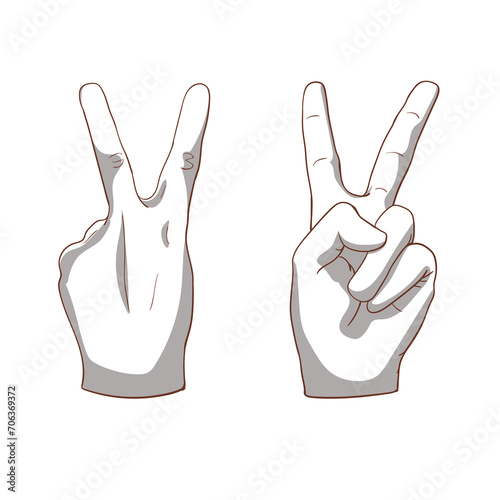 Hands gestures vector cartoon illustration 