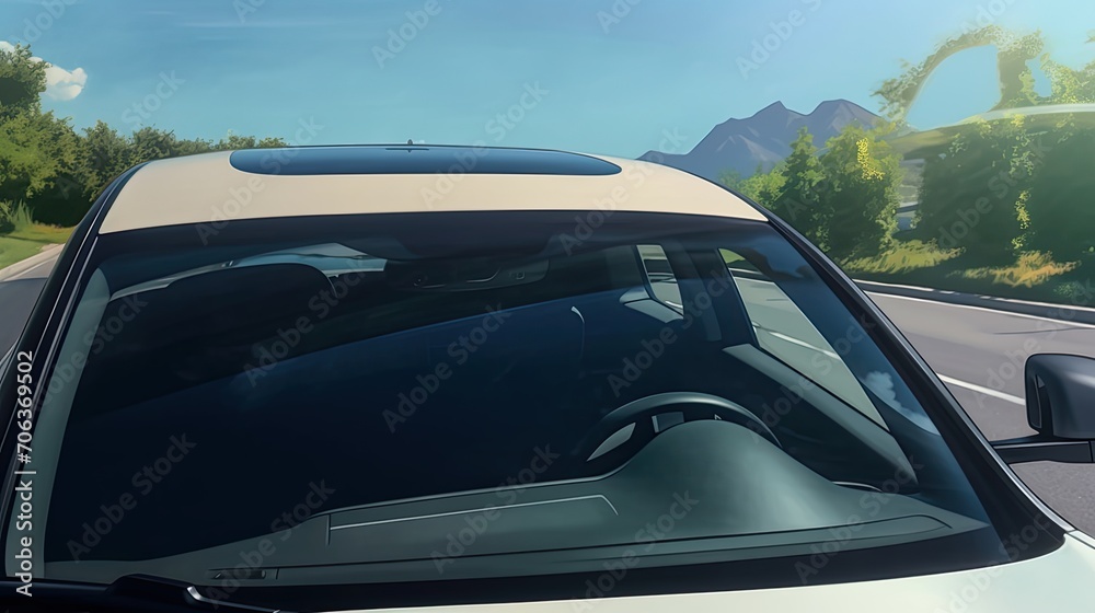 view of a car windshield view of a car windshield