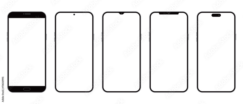 スマートフォンのイラストセット スマートフォンのイラストセット