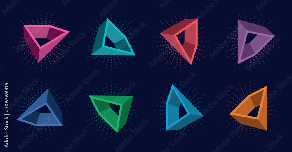 three-dimensional geometric shapes on dark background three-dimensional geometric shapes on dark background