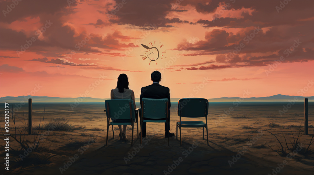 couple watching sunset