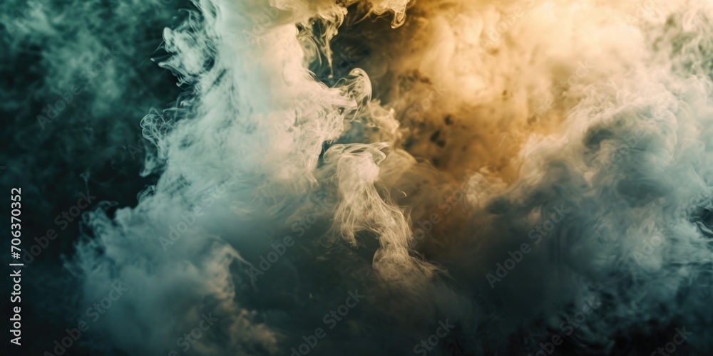 A close-up view of a cloud of smoke. This image can be used to depict various concepts such as mystery, pollution, fire, or atmospheric effects