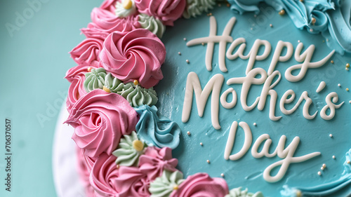 Happy Mother's day decoration background with cake