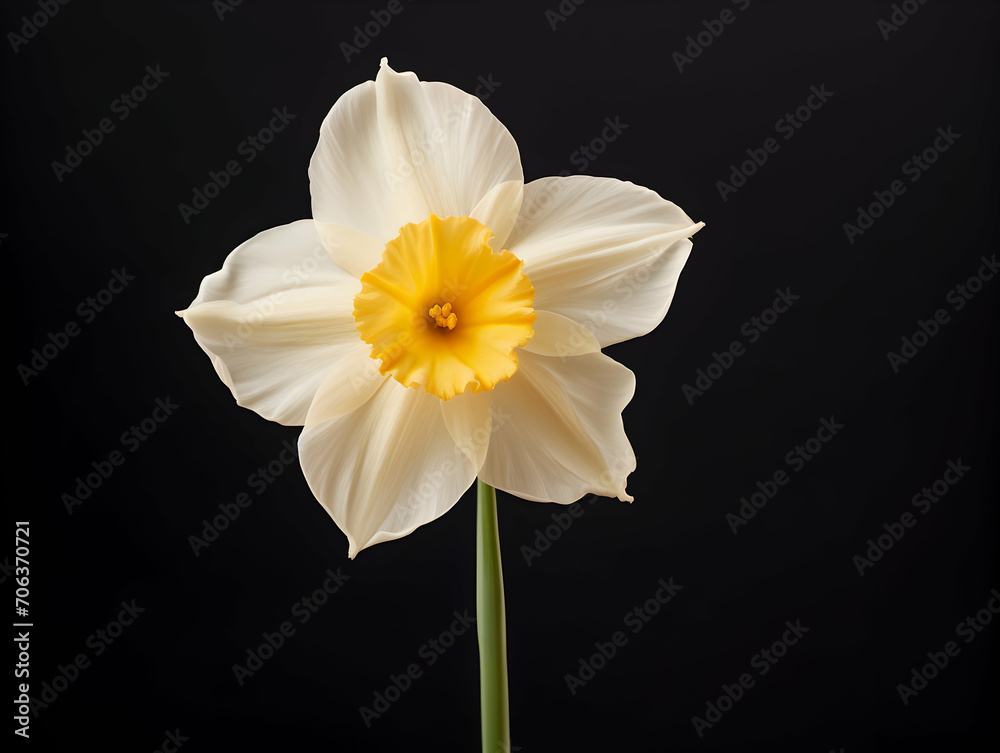 Fototapeta premium Narcissus flower in studio background, single Narcissus flower, Beautiful flower images